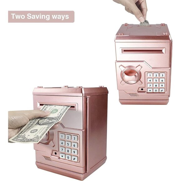 Electronic Piggy Bank Code Lock for Kids Baby Toy, Mini ATM Safe Coin Cash Banks - Picture 2 of 5